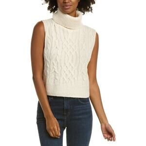 Vince Twisted Wool Off White Shell Cable Sweater Size XL